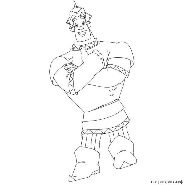 Раскраска Добрыня Добрыня Никитич