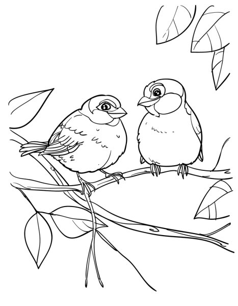 Птичка синичка раскраска