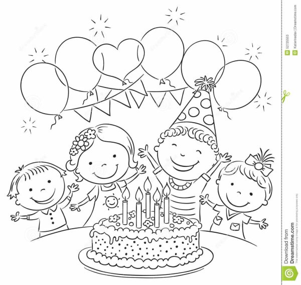 Праздник день рождения раскраска