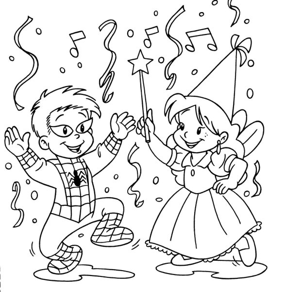 Новогодний карнавал раскраска