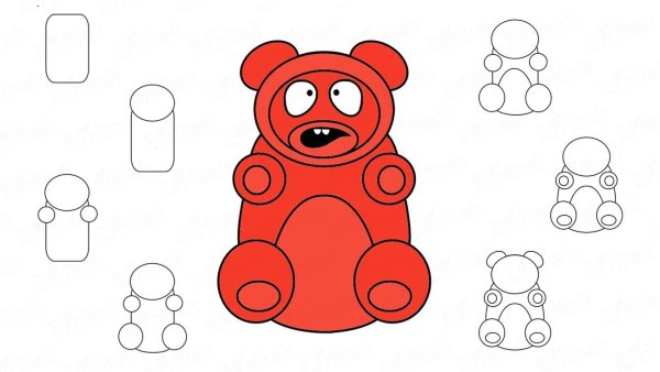 Раскраска Валера ЖЕЛЕЙНЫЙ медведь