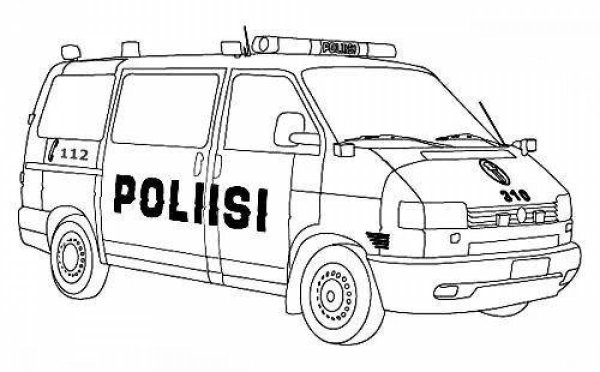 Полицейский фургон раскраска