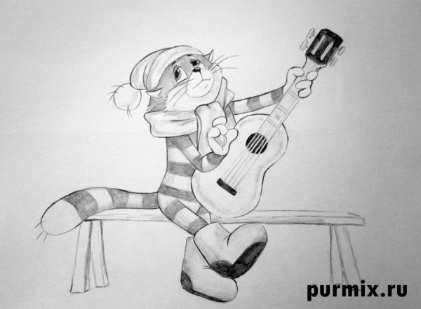 Кот Матроскин раскраска