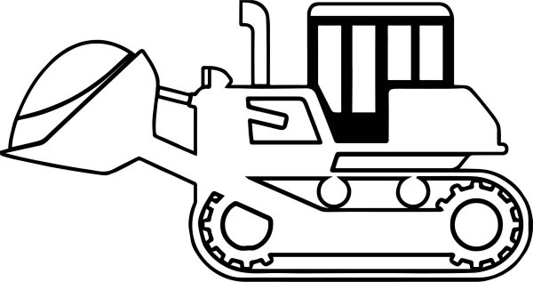 Трактор гусеничный раскраска для малышей