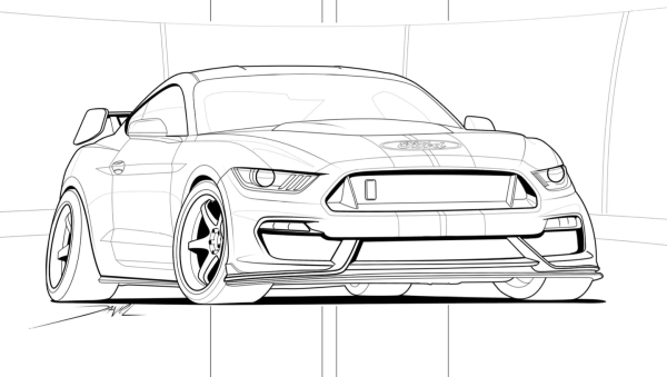 Раскраска Форд Мустанг