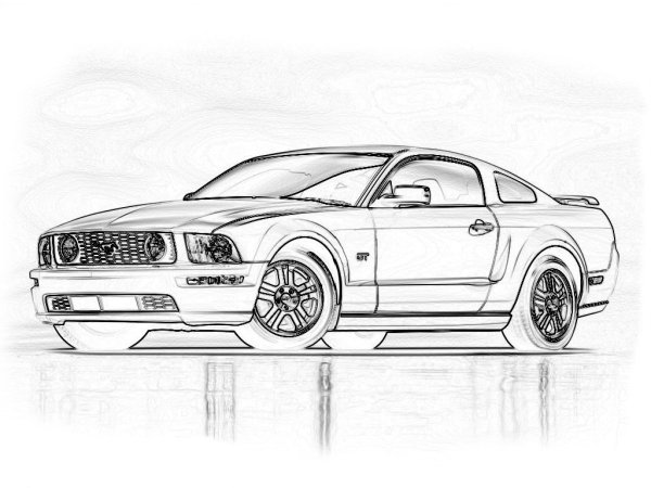 Раскраски машины Форд Мустанг