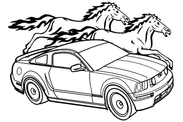 Раскраска Мустанг