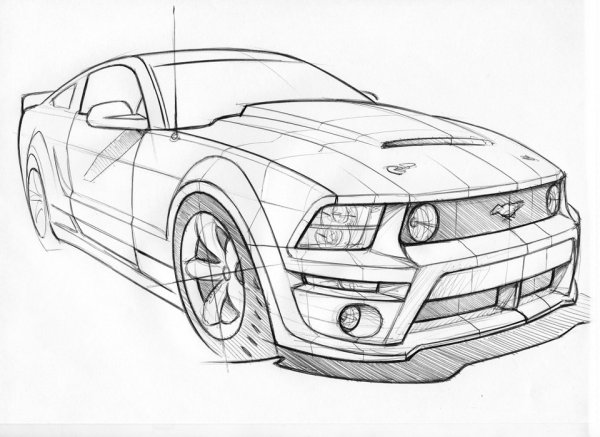 Рисовать Форд Мустанг