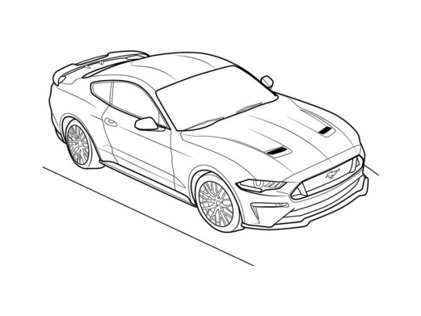 Раскраска Форд Мустанг