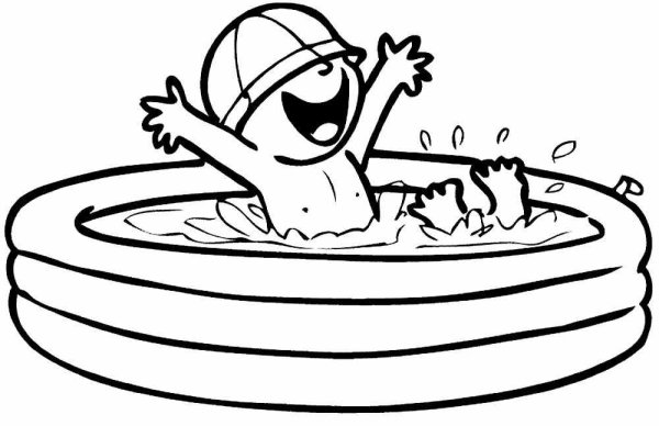 Раскраска бассейн для детей