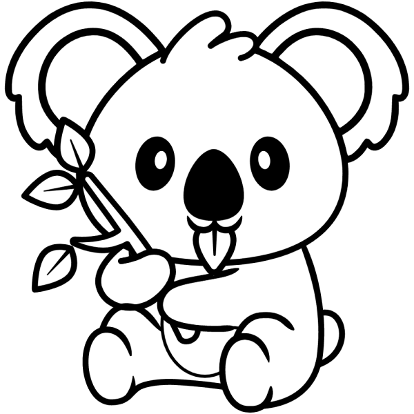 Коала раскраска маленькая