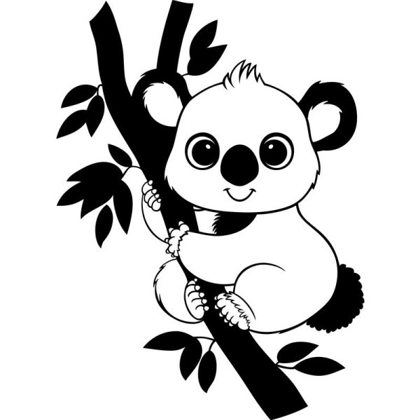 Коала раскраска маленькая