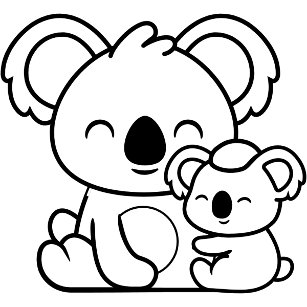 Раскраски коала милая