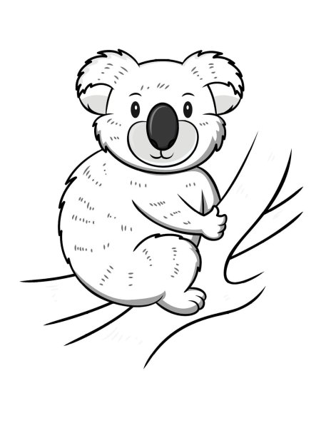 Коала раскраска для детей
