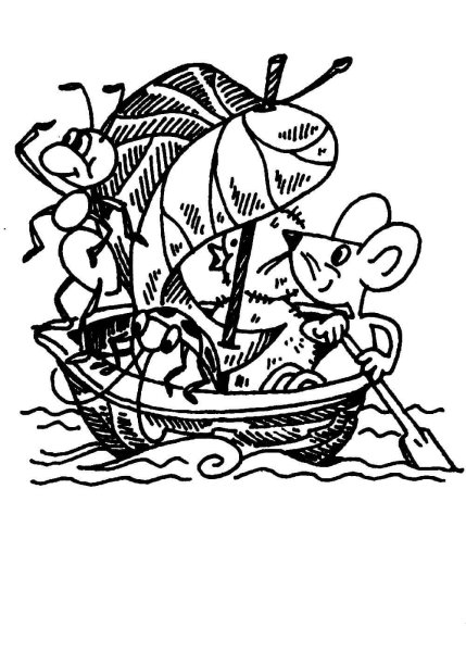 Раскраски по сказкам Сутеева кораблик