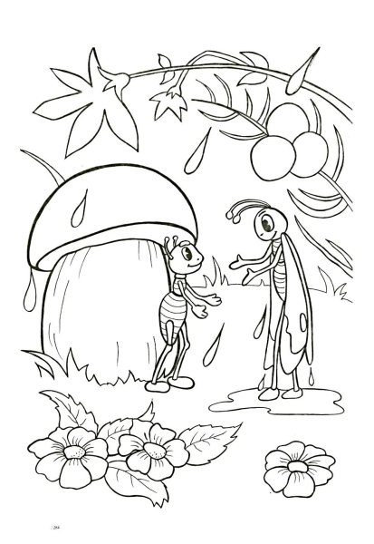 Раскраска Сутеев грибок-Теремок