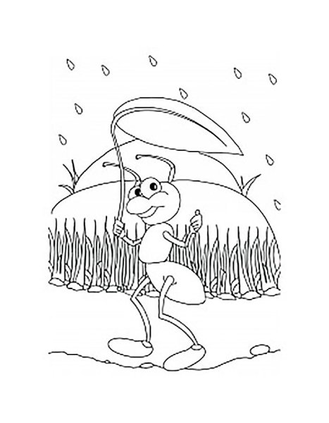 Раскраска к сказке Сутеева под грибом