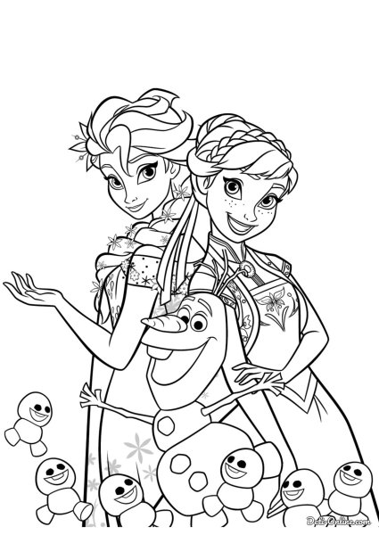 Раскраска Эльза и Анна
