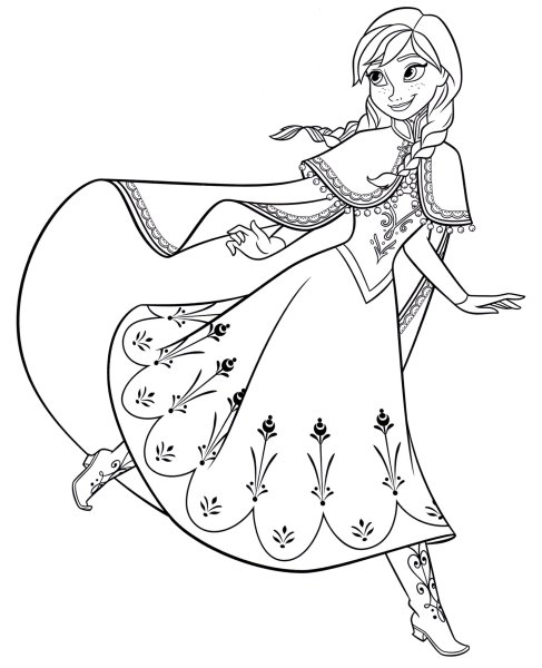 Разукрашка Анна Холодное сердце