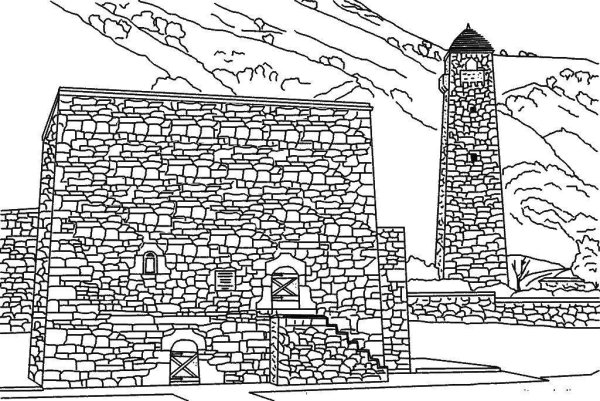 Чеченские башни раскраски