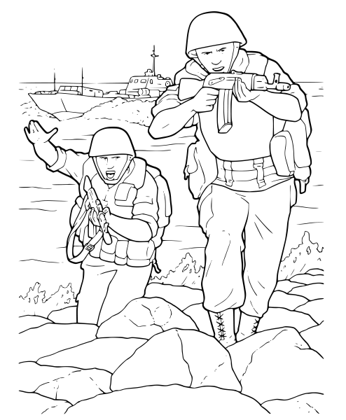 Салдатраскраска для детей