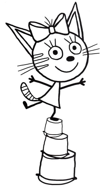 Раскраска Карамелька из мультфильма три кота