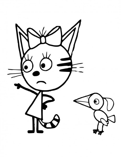 Карамелька из мультика три кота раскраска