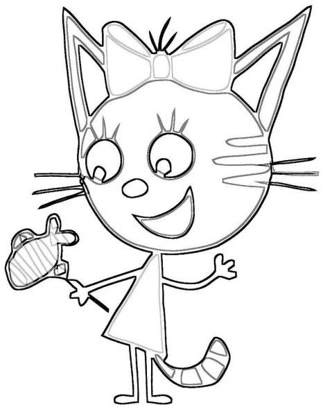 Раскраска Карамелька из мультфильма три кота