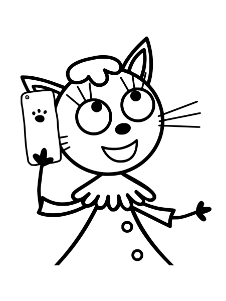 Раскраска три кота лапочка