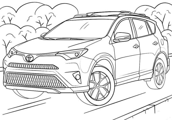 Разукрашки машины Toyota RAV 4