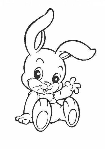 Крольчиха с крольчатами раскраска