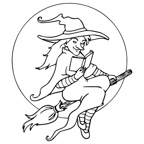 Ведьма раскраска