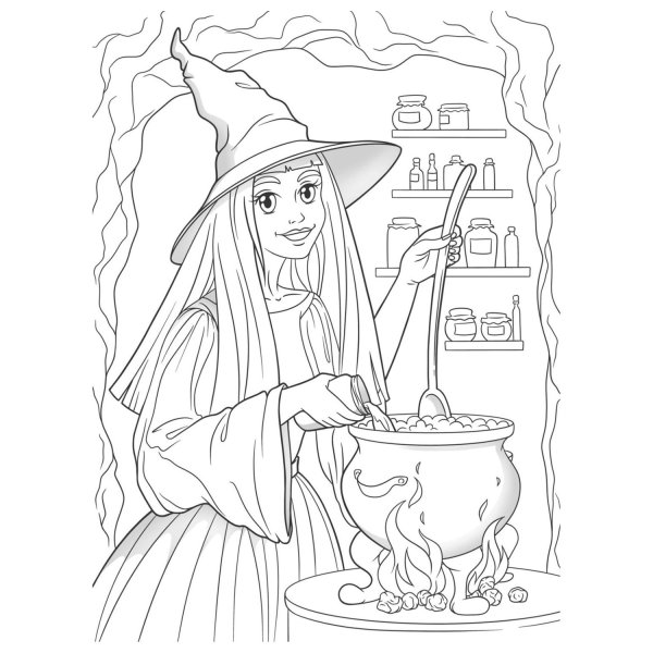 Раскраски ведьмы для подростков