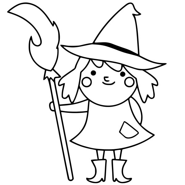 Ведьма раскраска