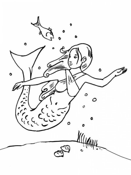 Русалка рисунок карандашом