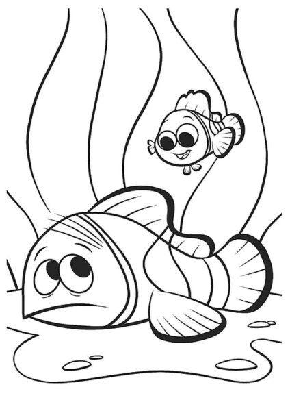 Рыбка Немо раскраска