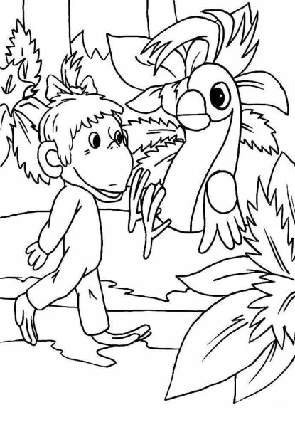 Кот Леопольд раскраска