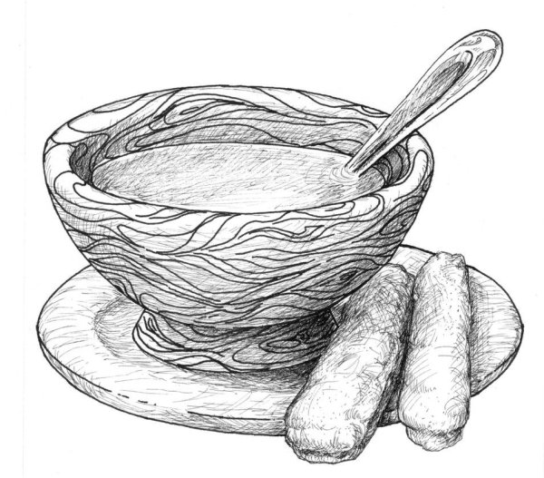 Национальные блюда зарисовки