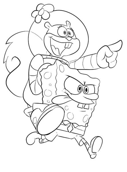 Белка Сэнди из Спанч Боба раскраска