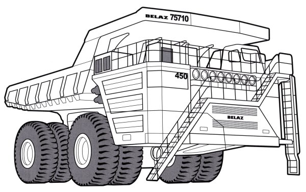 БЕЛАЗ 75710 раскраска