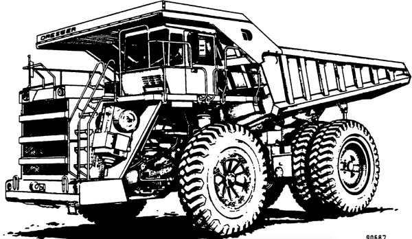 Самосвал Komatsu 730e чертеж