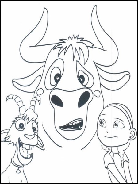 Раскраски Быков Фердинанд