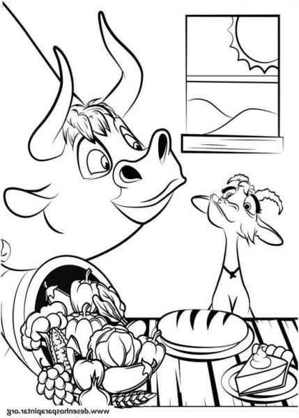 Бык Фердинанд раскраска