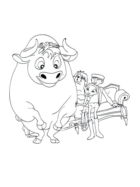 Бык Фердинанд раскраска