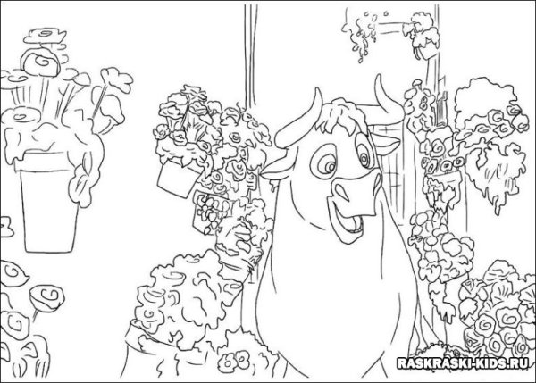 Бык Фердинанд раскраска