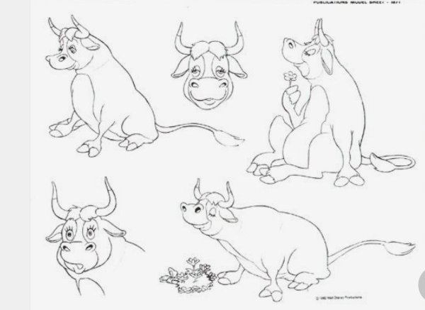 Фердинанд бык зарисовки