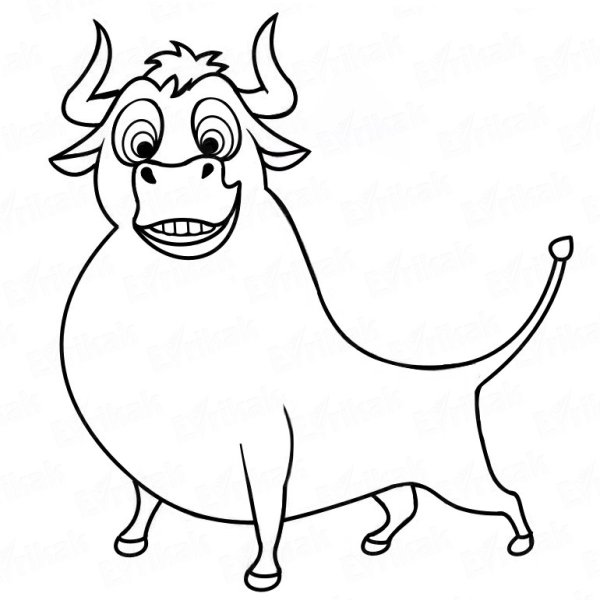 Бык раскраска