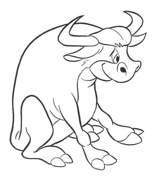 Бык раскраска
