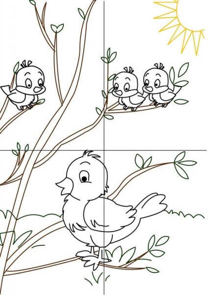 Весенние птицы раскраска для детей
