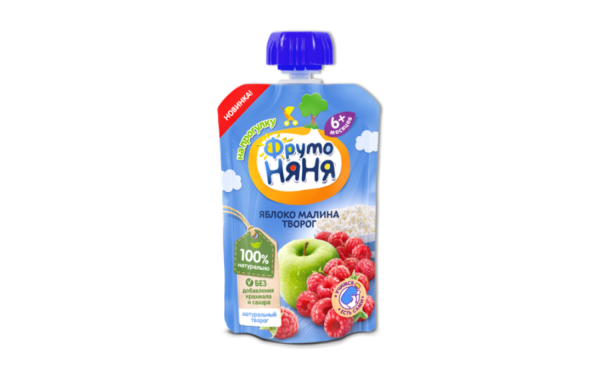 Пюре ФРУТОНЯНЯ С яблоком 90г дой-пак